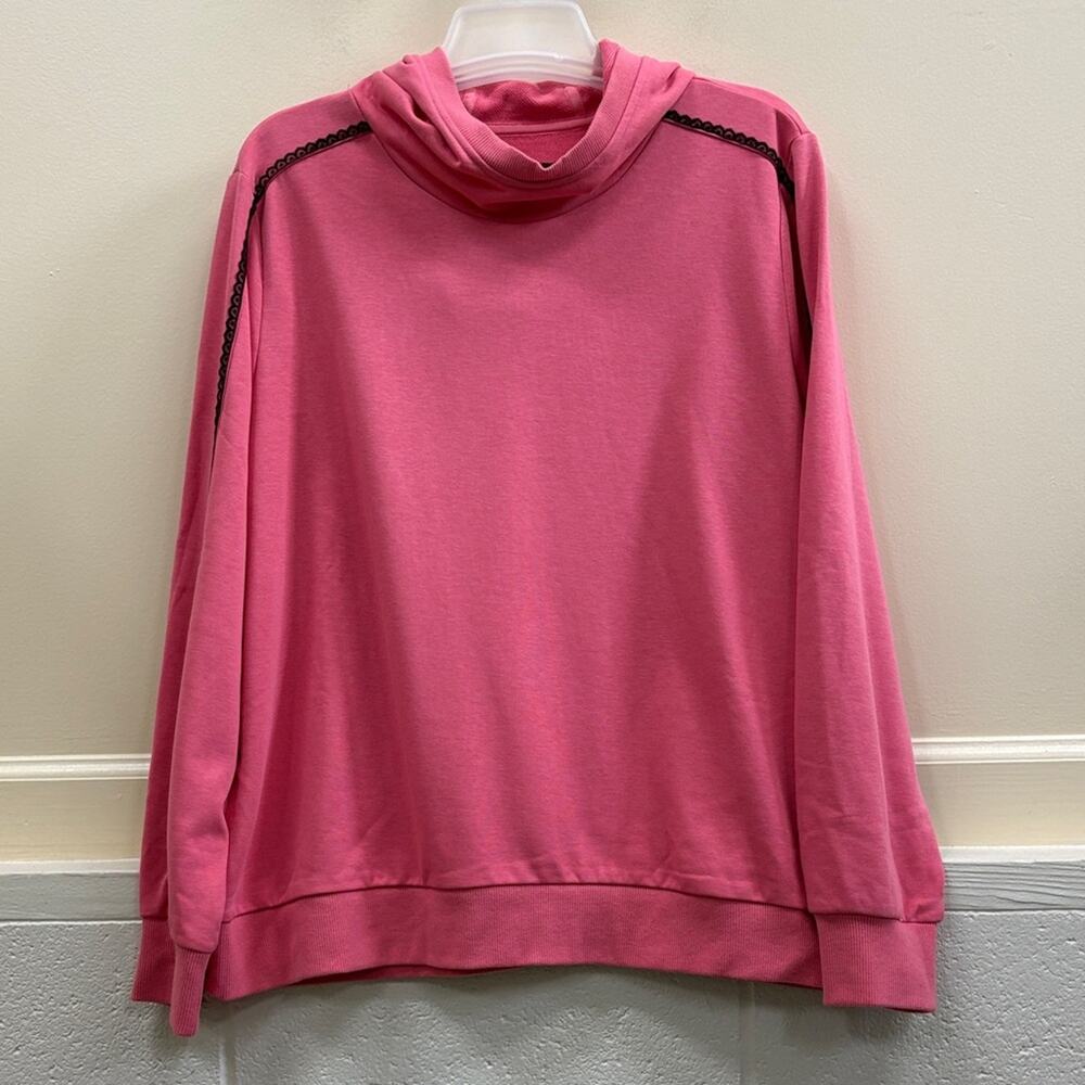 Jason Wu Large French Terry pink with black lace detail Hoodie